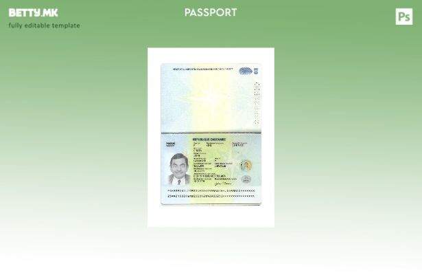 Шаблон за пасош на Габонеза во модерен стил